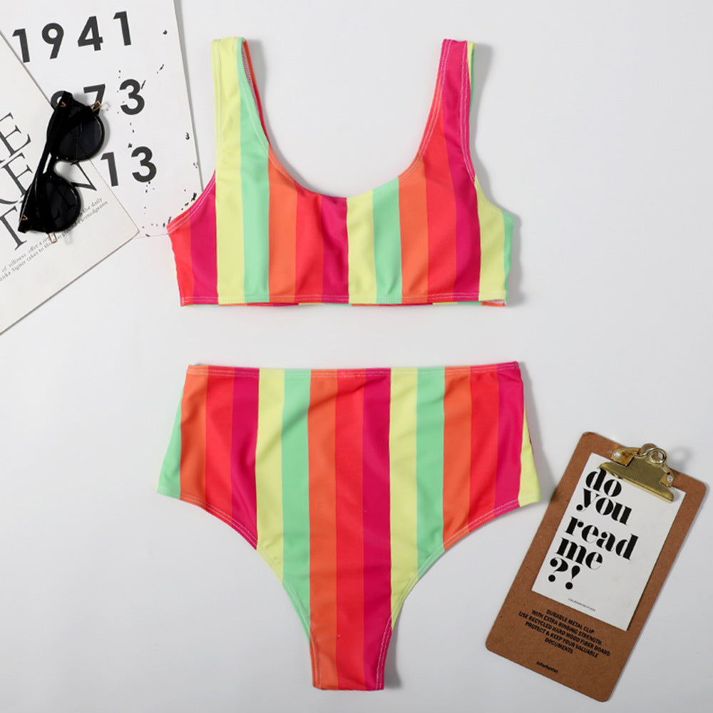 Slimming Sexy Seaside Beach Bikini Rainbow Swimsuit Women Bella Mia